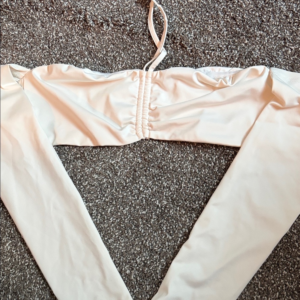 Tiger Mist Off-Shoulder halter crop Top